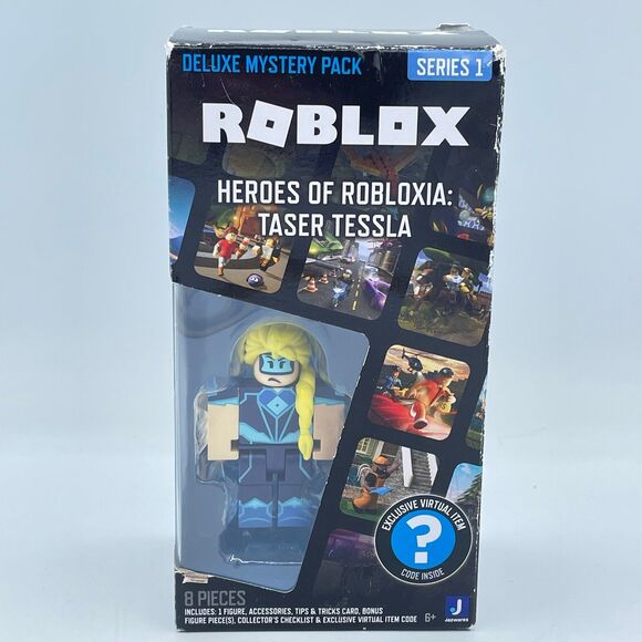 Roblox Deluxe Mystery Pack Heroes of Robloxia Taser Tessla w/ Virtual Item Code - Picture 1 of 7